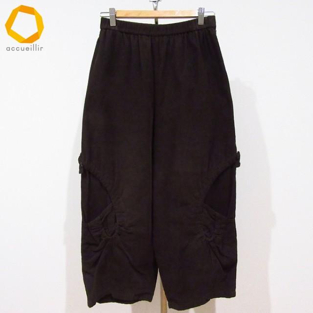 #wnc ジウセンソユニコ 慈雨 Sensounico パンツ 40 焦げ茶 コーデュロイ 変形 日本製 レディース [920243] | 