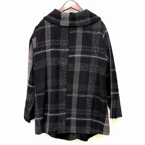 センソユニコ慈雨　チェック柄 コート　サイズ40 wnc ジウセンソユニコ 慈雨 Sensounico コート 40 黒系 茶 緑 チェック
