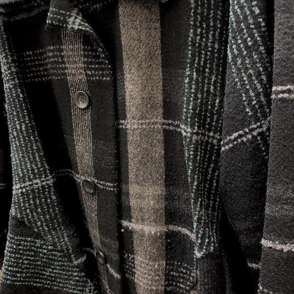 wnc ジウセンソユニコ 慈雨 Sensounico コート 40 黒系 茶 緑 チェック