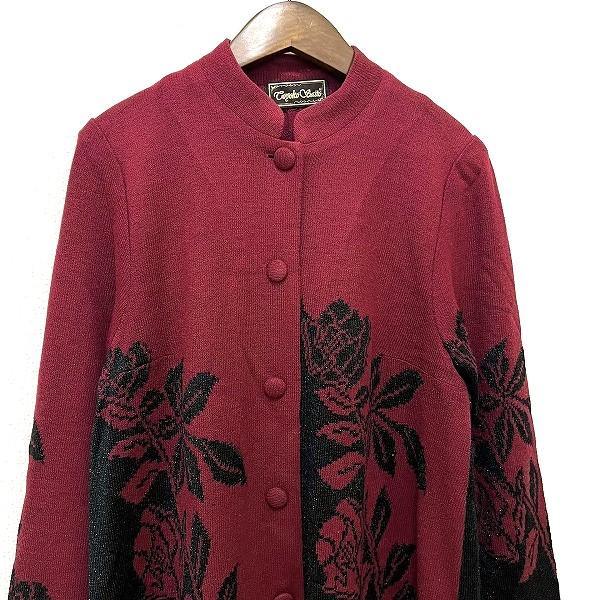 wnc サイトウトヨコ 斉藤都世子 カーディガン えんじ系 黒 ニット バラ 