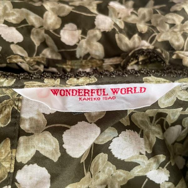 美品 ワンダフルワールド 和柄 チャイナボタン ピコフリルジャケット