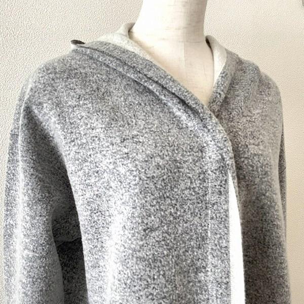 wnc レリアン Leilian コート 9 グレー系 薄手 フード レディース