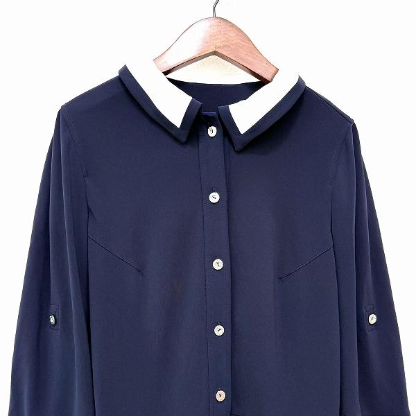 伊太利屋シャツワンピース 伊太利屋 #anc GKITALIYA ワンピース シャツワンピ 7 紺 青 白