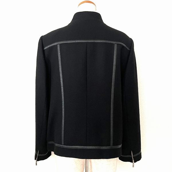 wnc レリアン Leilian ジャケット 13+ 黒 ジップアップ スタンドカラー