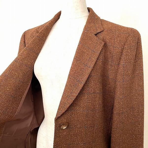 wnc レリアン Leilian ジャケット 茶 チェック イタリア製生地