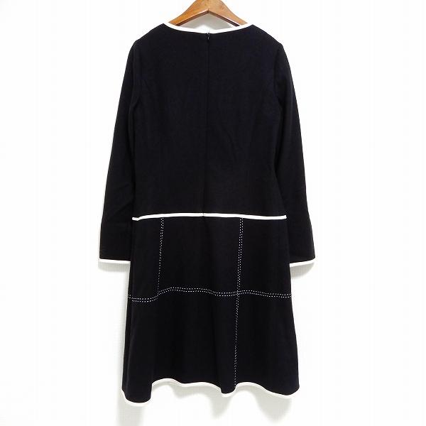 M'S GRACY ワンピース 40サイズ グレーと黒のストライプ エムズグレイシー黒ワンピース40 MS GRACY ワンピース（エムズ