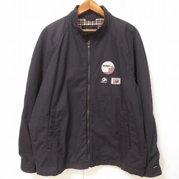 #anc パパス Papas ブルゾン ジャケット LL 紺 ジップアップ ワッペン ロゴ メンズ [925383] | PAPAS