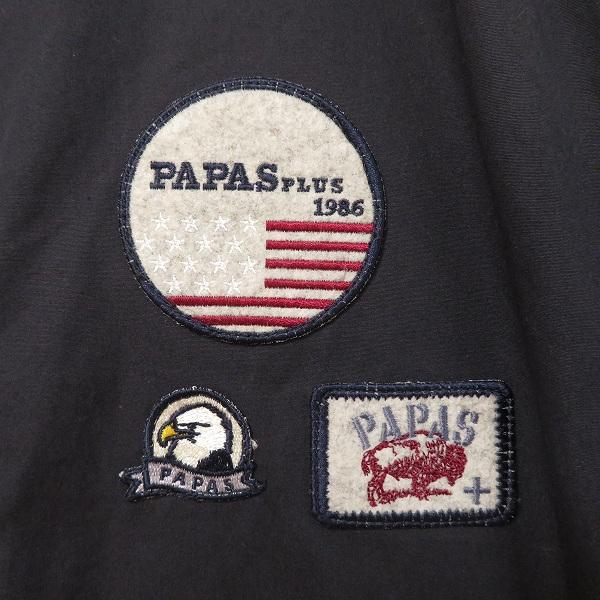 #anc パパス Papas ブルゾン ジャケット LL 紺 ジップアップ ワッペン ロゴ メンズ [925383] | PAPAS | 04