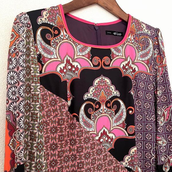 michele binda】美品 ペイズリーワンピース 42 ウールシルク michele