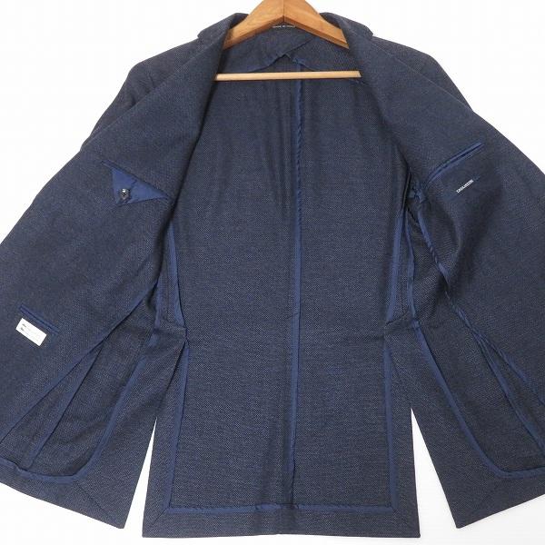<美品>TAGLIATORE ブルー リネン シルク ジャケット サイズ44 anc タリアトーレ TAGLIATORE シングルジャケット 44/R 紺系 S2B 本