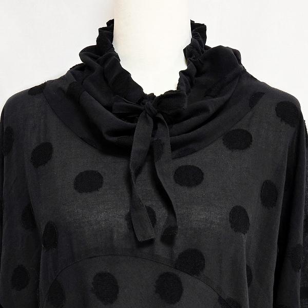 【美品】慈雨 ジウ センソユニコ　チュニックワンピース　40　L 変形　ブラック snc ジウセンソユニコ 慈雨 Sensounico チュニック ワンピース