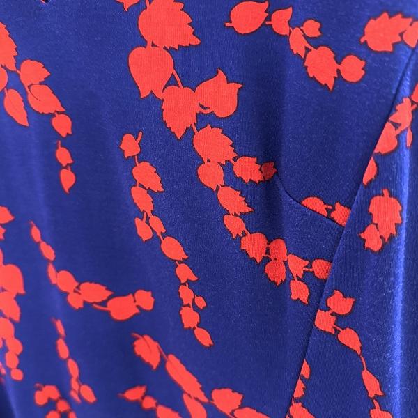 ESCADA ワンピース 40 ESCADA（エスカーダ） #snc ワンピース 40 青 赤 ノースリーブ 花柄 V