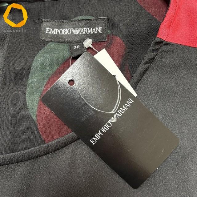 snc エンポリオアルマーニ EMPORIOARMANI ワンピース 36 黒 赤 緑 半袖 