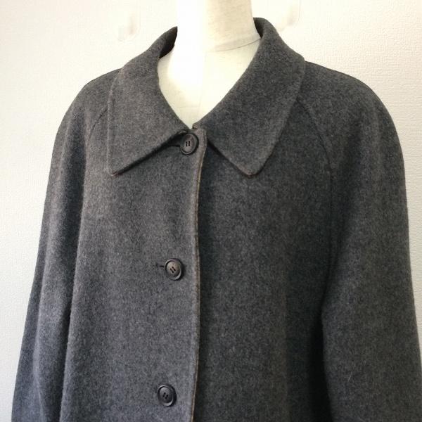 wnc ダックス DAKS コート 15ABR グレー ベージュ アンゴラ混 ロング