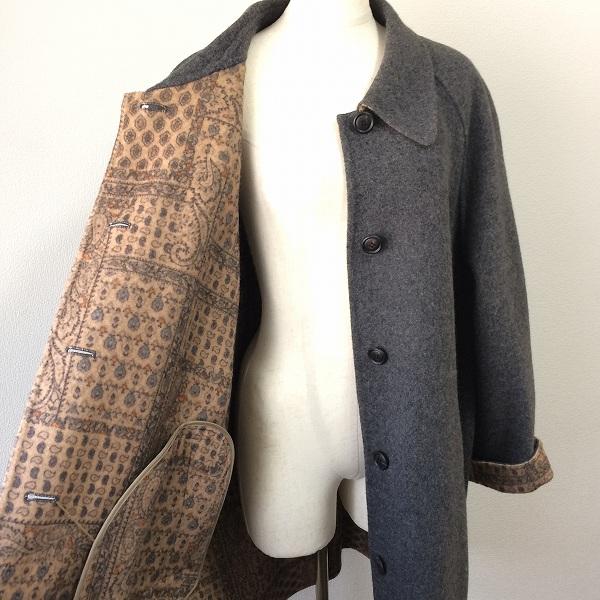 wnc ダックス DAKS コート 15ABR グレー ベージュ アンゴラ混 ロング