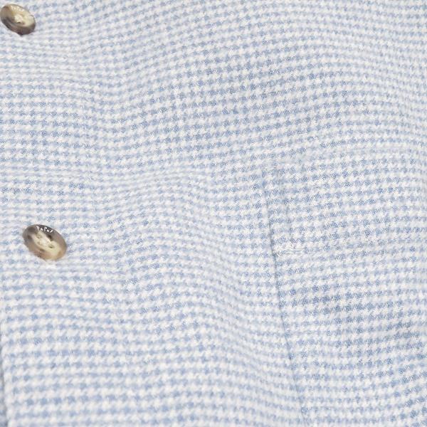 PAPAS（パパス） #anc 長袖シャツ ネルシャツ L 水色系 白系 ボタン
