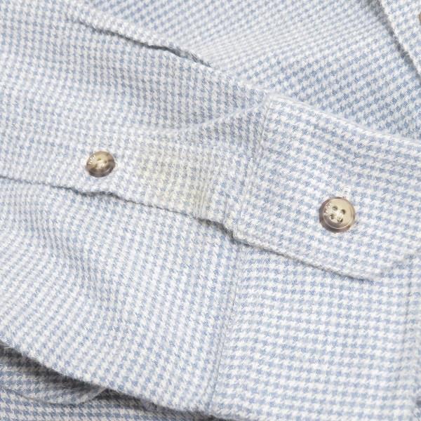PAPAS（パパス） #anc 長袖シャツ ネルシャツ L 水色系 白系 ボタン