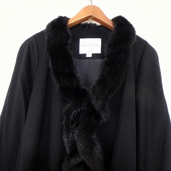 新品 銀座マギー 黒 カシミア100%ファー付きロングコート 9 秋冬 wnc Princess Valley by 銀座マギー コート 9 黒 ミンクファー