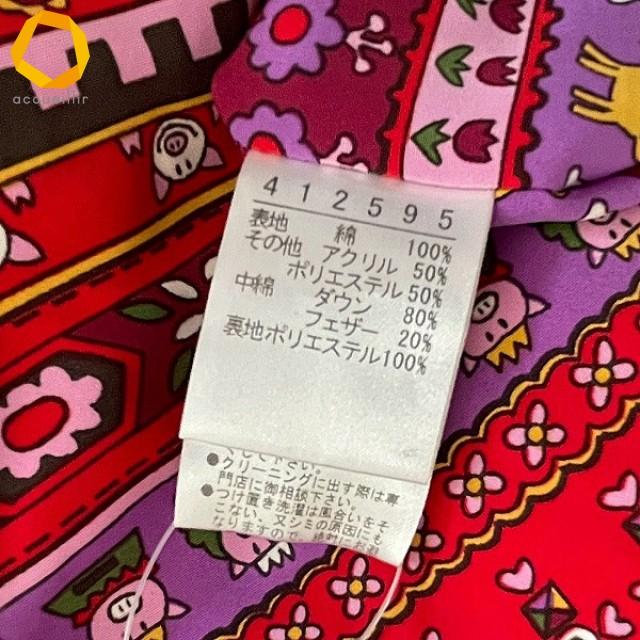 Albelobelo 花飾り付きアウター wnc アルベロベロ ALBEROBELLO ダウンジャケット 赤系 ピンク系 マルチ