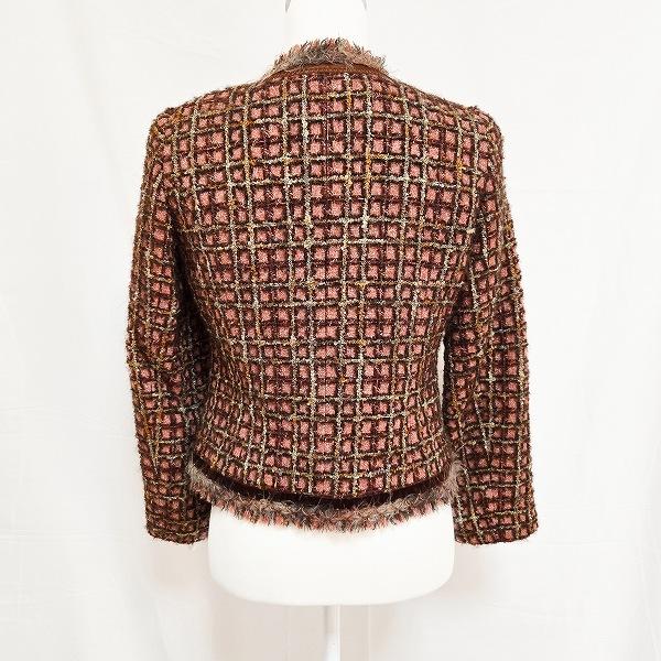 ばにら★Rossa★インポートロッサ　ツイードジャケット　42★美品 wnc インポートロッサ import Rossa ジャケット 42 オレンジ系 茶系