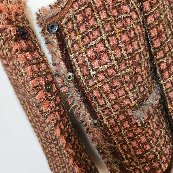 ばにら★Rossa★インポートロッサ　ツイードジャケット　42★美品 wnc インポートロッサ import Rossa ジャケット 42 オレンジ系 茶系