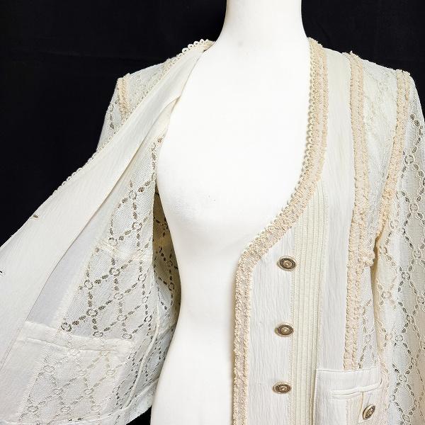 Rossa インポートロッサ 豪華総レース リネン混 ジャケット 44