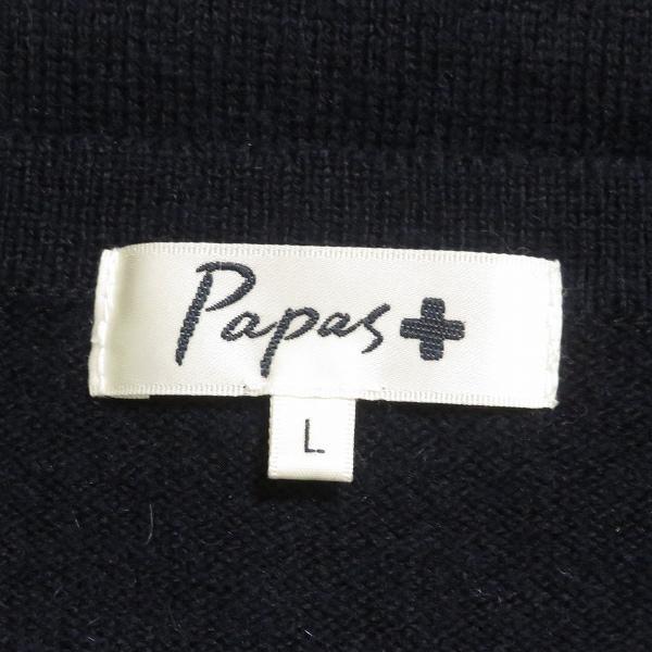 wnc パパスプラス Papas+ ニット セーター L 紺 アンゴラ混 wnc パパスプラス Papas+ ニット セーター L 紺 アンゴラ混