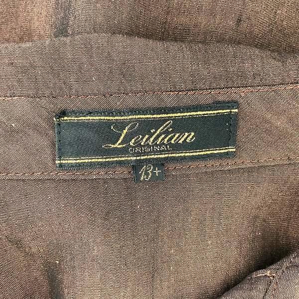 #anc レリアン Leilian シャツ ブラウス 13 こげ茶 麻混 シルク混 光沢 大きいサイズ レディース [933693] | Leilian | 05