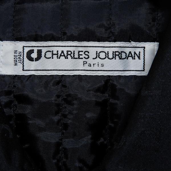 wnc シャルルジョルダン CHARLESJOURDAN 中綿 薄手 コート 黒 ロゴ 