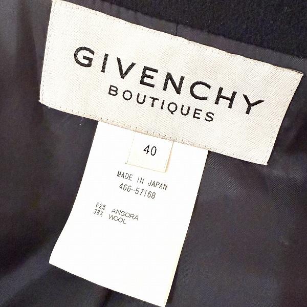 wnc ジバンシィ GIVENCHY コート 40 黒 アンゴラ混 ベルト紐付き 