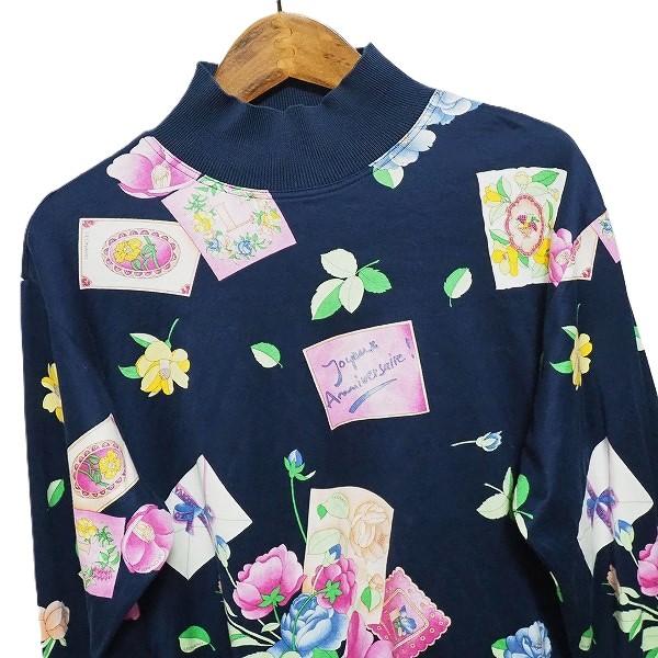 anc レオナールスポーツ LEONARD SPORT カットソー M 紺 マルチ モック