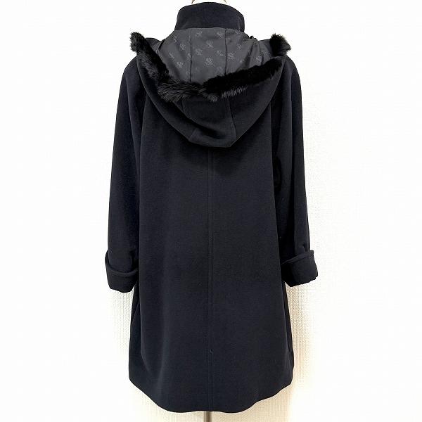 大きいサイズ VALENZA ダウンコート ファー マキシ丈 ブラック ビジュー 大きいサイズ VALENZA ダウンコート ファー マキシ丈 ブラック