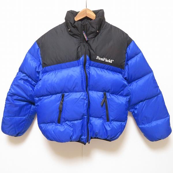 wnc ペンフィールド Penfield ダウンジャケット LARGE 青 黒 ロゴ