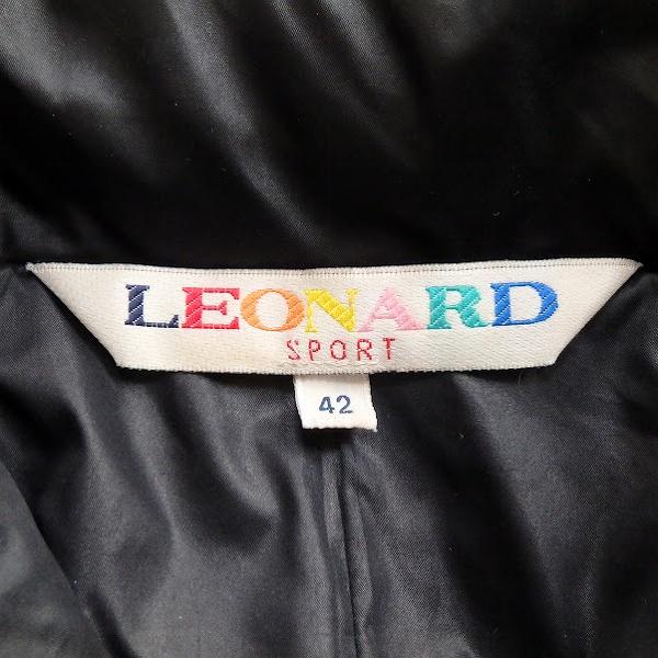 wnc レオナールスポーツ LEONARD SPORT コート 42 黒 マルチ 花柄 光沢