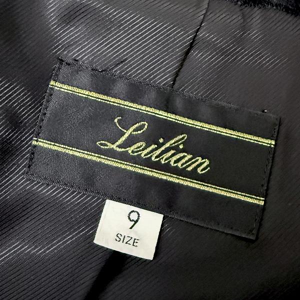 wnc レリアン Leilian コート 9 黒 アルパカ シルク混 ファー付き