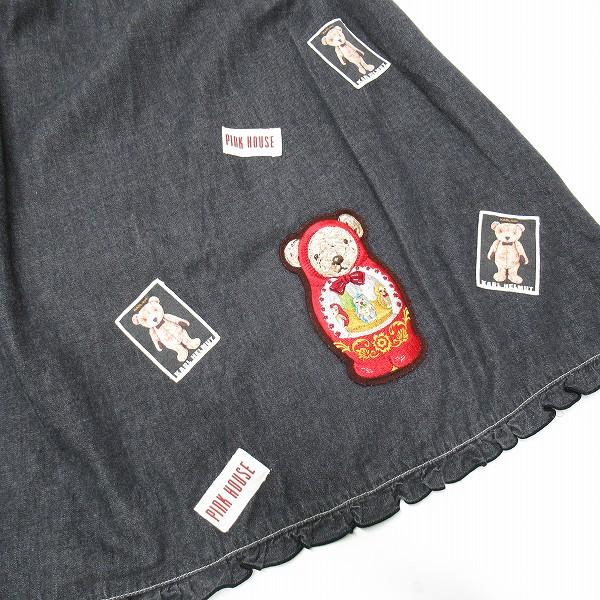 anc ピンクハウス PINKHOUSE スカート デニムスカート 黒系 くま