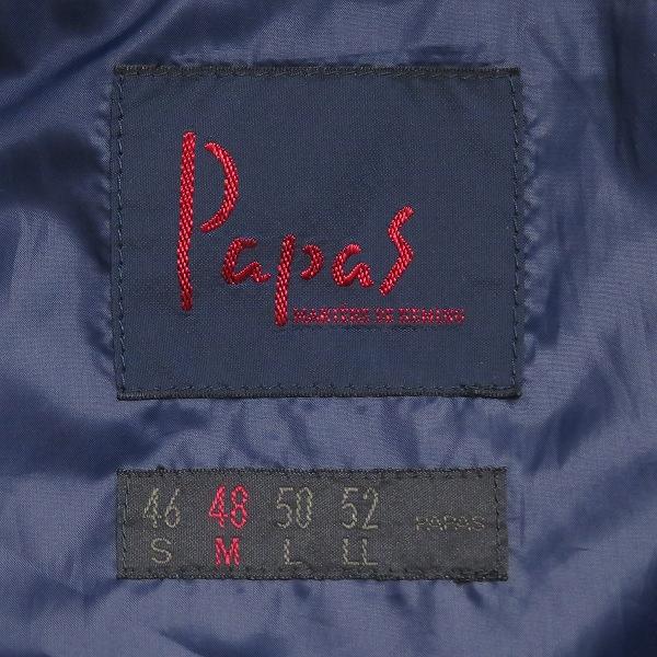 anc パパス Papas ブルゾン ジャンパー M 紺 ジップアップ ロゴ メンズ