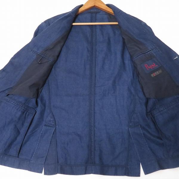 snc パパス Papas シングルジャケット M 紺系 S3B 麻 メンズ [936264