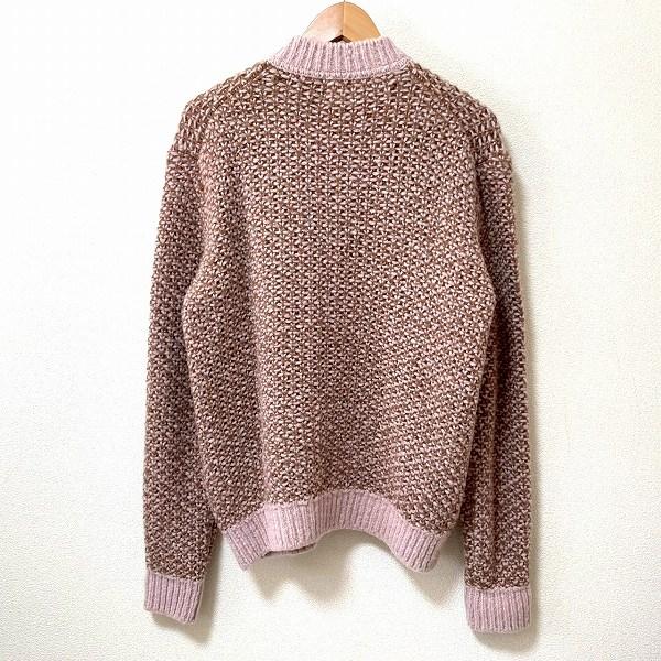 PAPAS + パパスプラス カシミヤ製アルパカニットジャケット wnc パパス Papas カーディガン M ピンク系 茶 ニット アルパカ混 美品