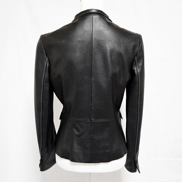 wnc ルネ Rene ジャケット 38 黒 レザージャケット シープレザー 