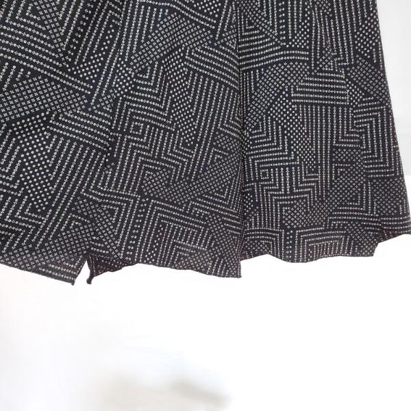 anc シセンドウ 詩仙堂 セットアップ 黒 ツーピース ちりめん 柄 七分