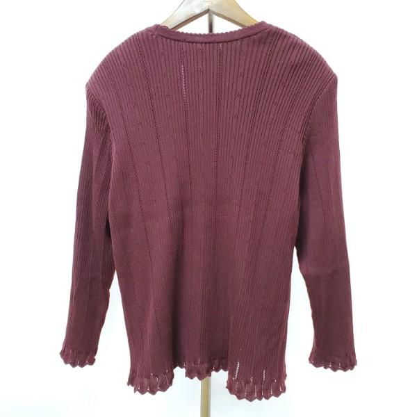 Leilian（レリアン） #wnc アンサンブル 13 ボルドー リブ 鍵編み