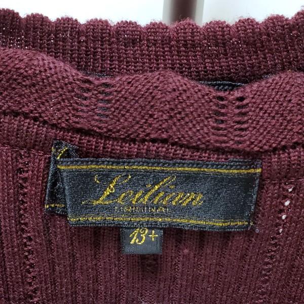 Leilian（レリアン） #wnc アンサンブル 13 ボルドー リブ 鍵編み
