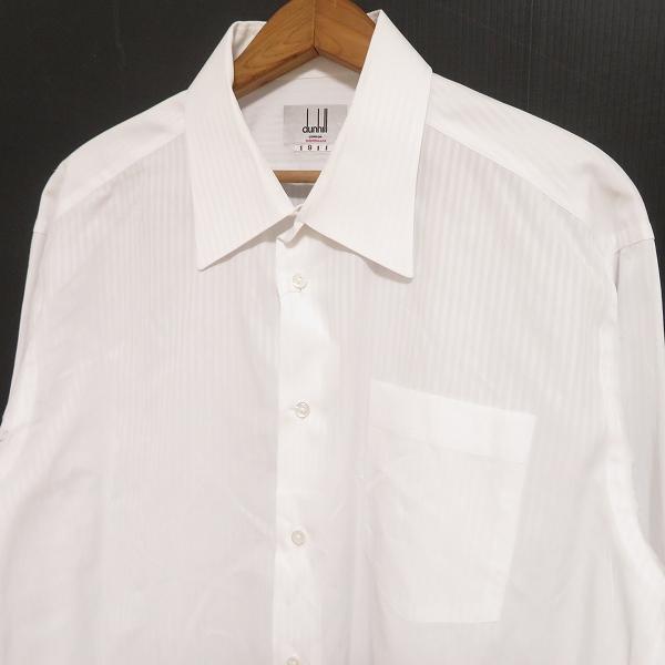 anc ダンヒル Dunhill 長袖シャツ ワイシャツ 白 ビジネス ストライプ