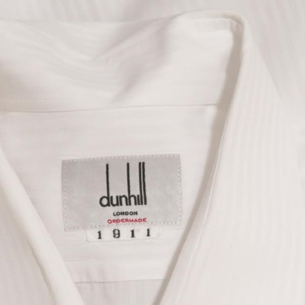anc ダンヒル Dunhill 長袖シャツ ワイシャツ 白 ビジネス ストライプ