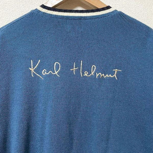 anc カールヘルム KarlHelmut カーディガン 青系 紺 白 ニット