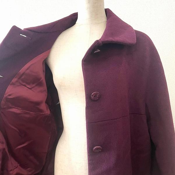 wnc ハナエモリ HANAEMORI コート 38 赤紫 アンゴラ混 シルク混 