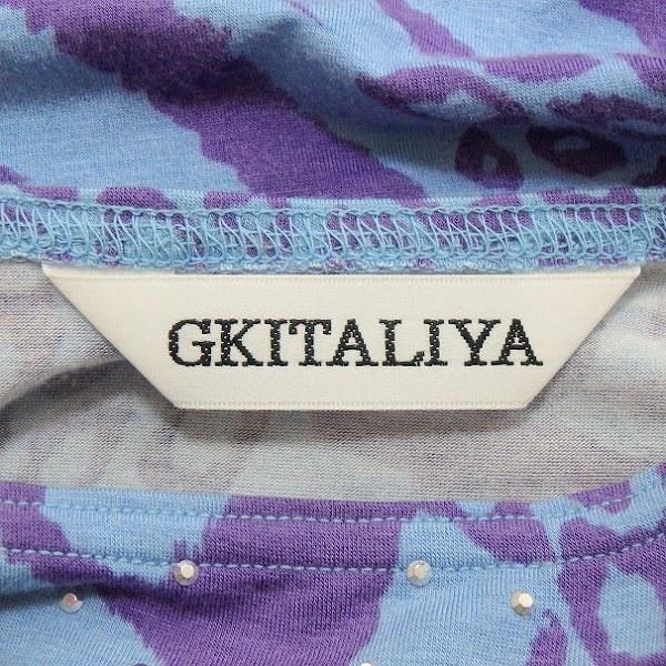 asc GKITALIYA 伊太利屋 カットソー 9 青系 紫 ラインストーン