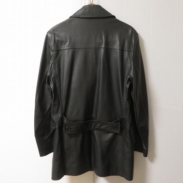 Paul Smith 羊革のショートコートM wnc ポールスミス PaulSmith コート M 黒系 羊革 ダブル レザー メンズ