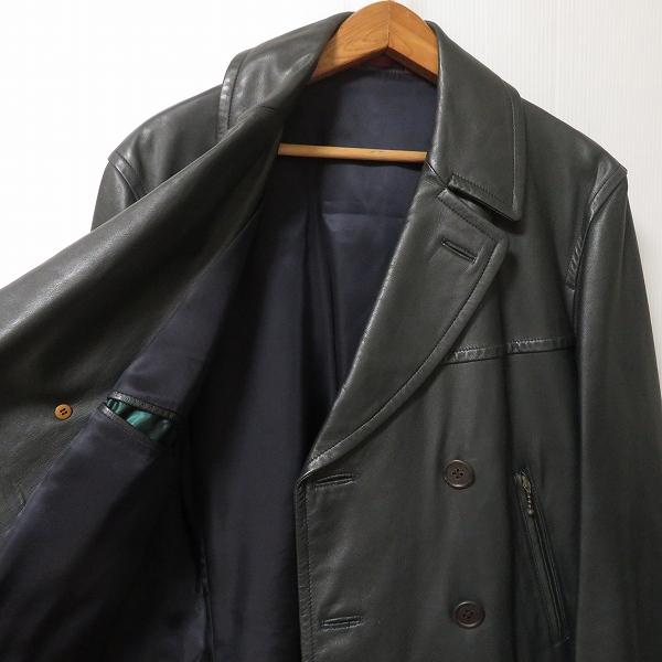 Paul Smith 羊革のショートコートM wnc ポールスミス PaulSmith コート M 黒系 羊革 ダブル レザー メンズ